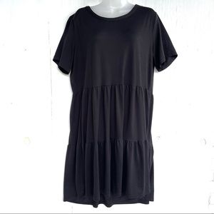 Black Simple T-Shirt Dress Size XL